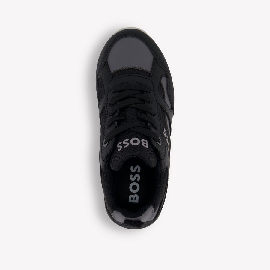 Boss Jongens Sneakers In Zwart