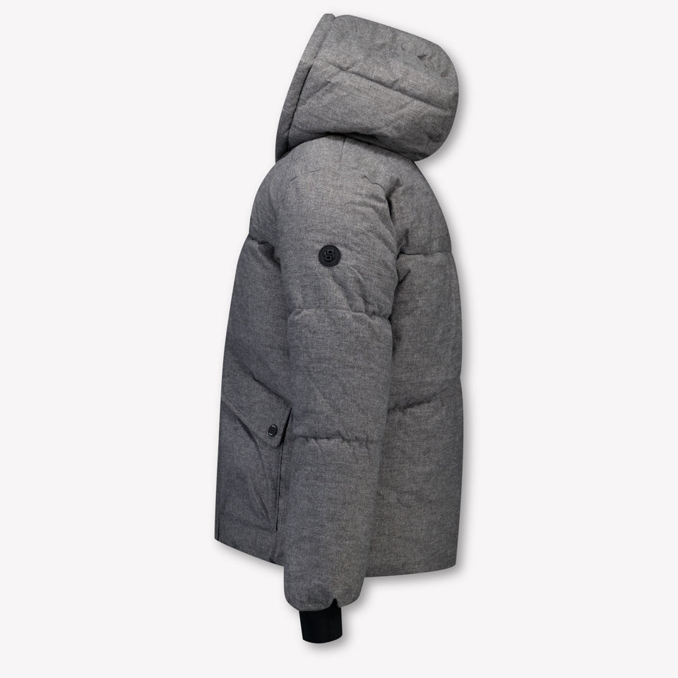 Boss Kinder Jongens Winterjas In Antraciet