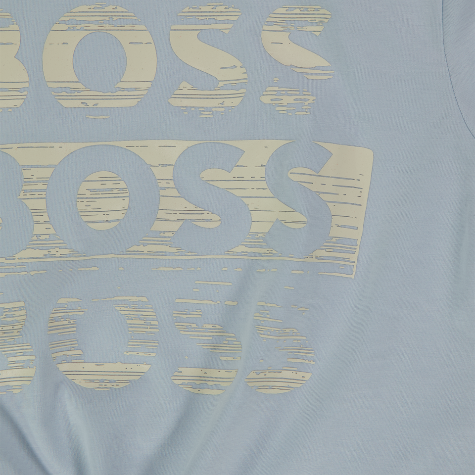 Boss Kinder Jongens T-Shirt In Licht Blauw