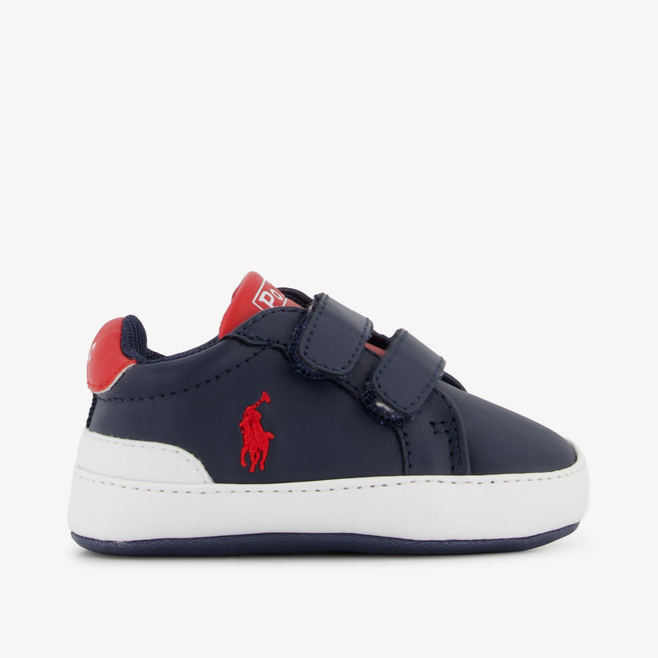 Ralph Lauren Heritage Court Ii Baby Jongens Sneakers In Navy