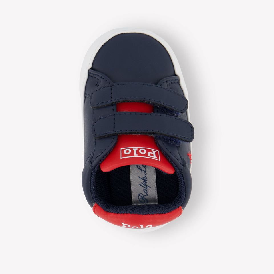 Ralph Lauren Heritage Court Ii Baby Jongens Sneakers In Navy