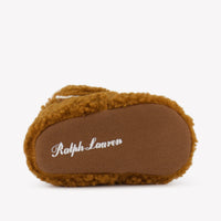 Ralph Lauren Lando Layette Baby Unisex Sneakers In Camel