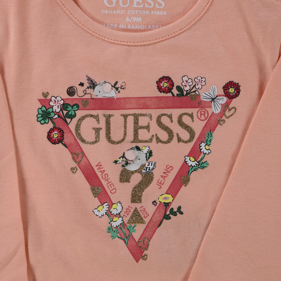 Guess Baby Meisjes T-Shirt In Zalm