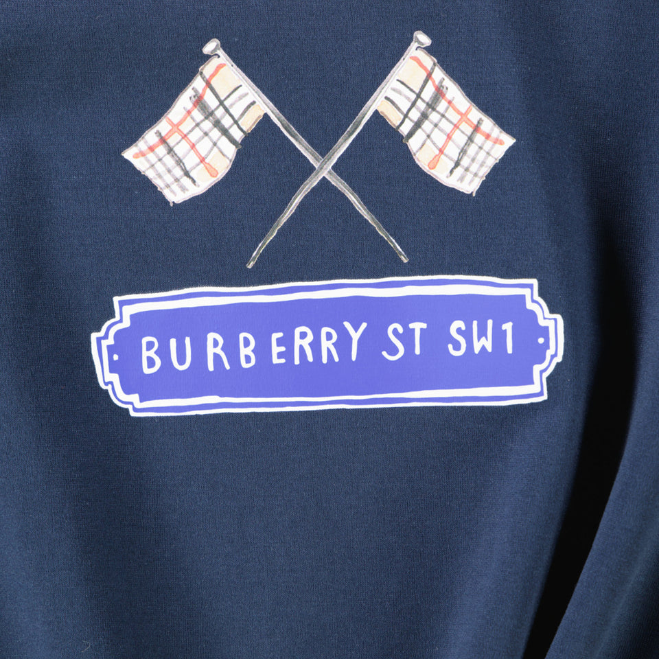 Burberry Kinder Jongens T-Shirt In Donker Blauw