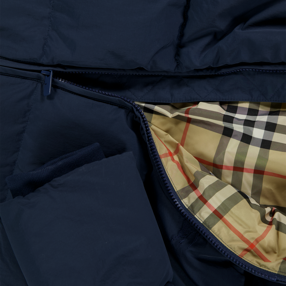 Burberry George Kinder Jongens Winterjas In Donker Blauw