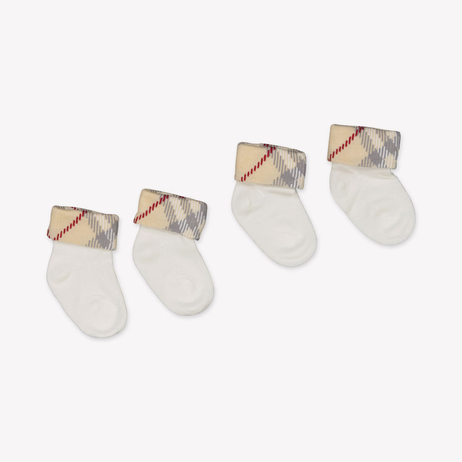 Burberry Baby Unisex Sokjes In Wit