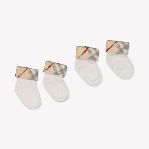 Burberry Baby Unisex Sokjes In Wit