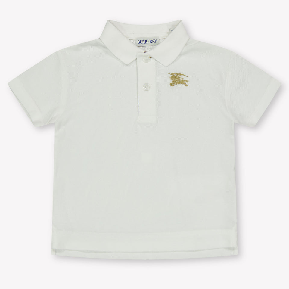 Burberry Baby Jongens Polo In Wit
