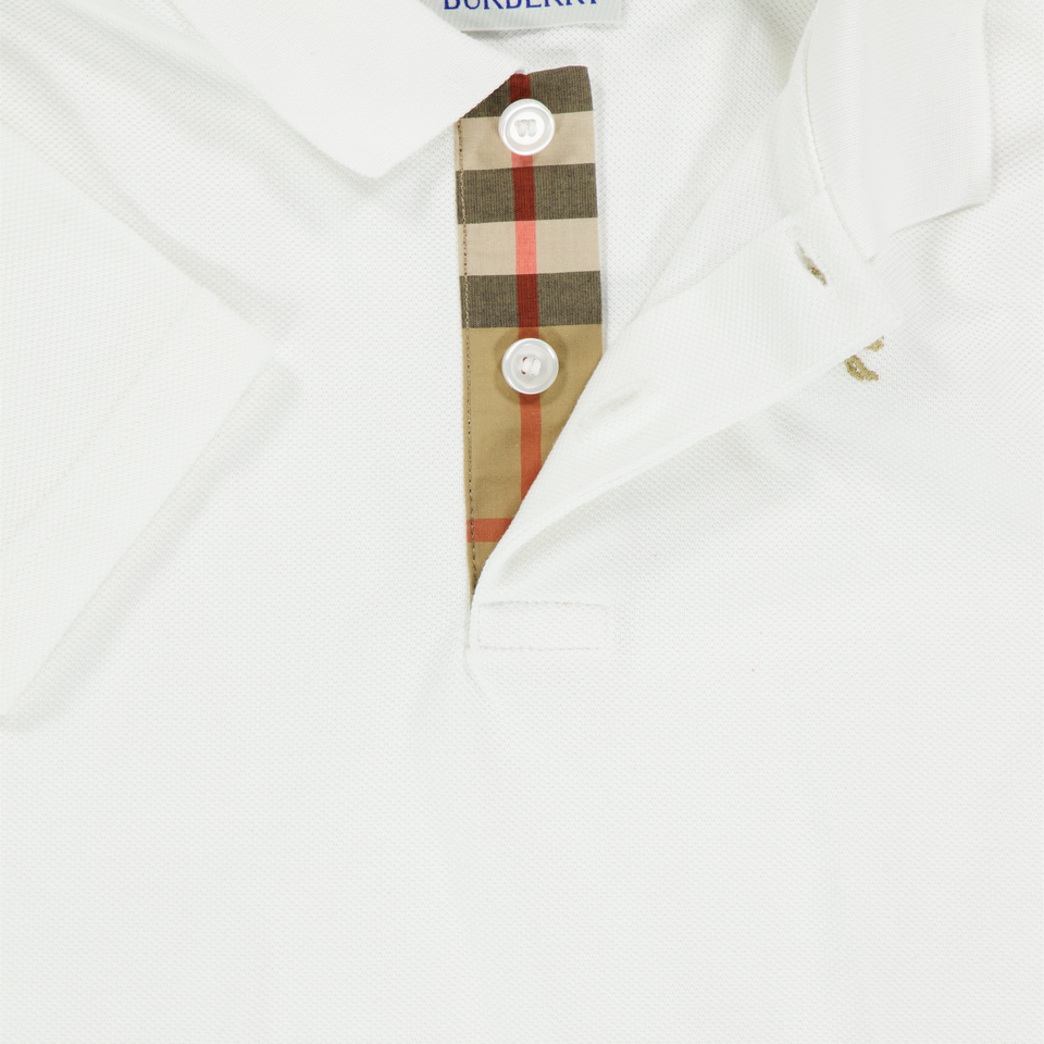 Burberry Baby Jongens Polo In Wit