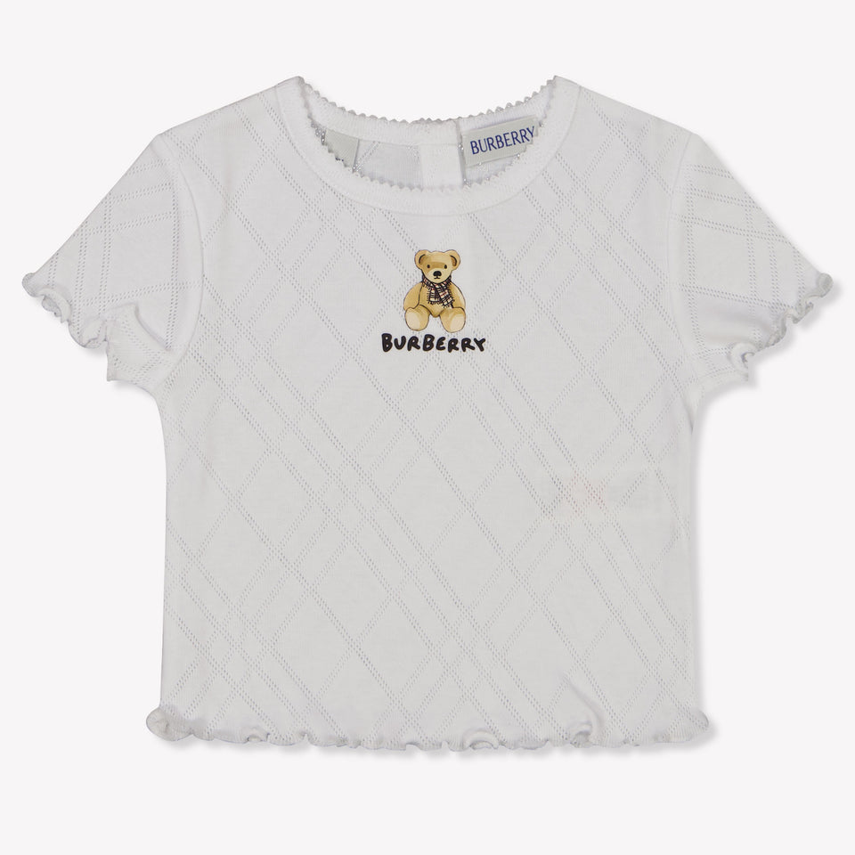 Burberry Pennybear Baby Meisjes T-Shirt In Wit