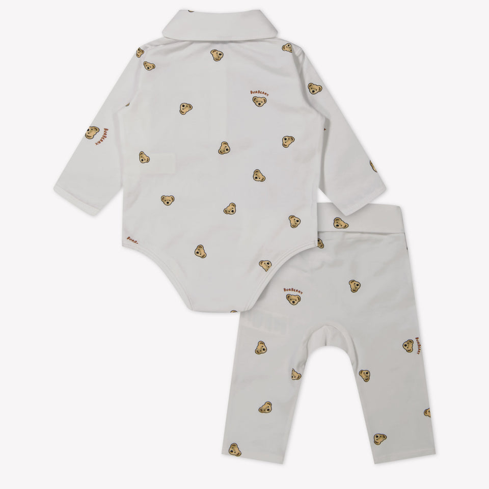 Burberry Baby Unisex Setje In Wit
