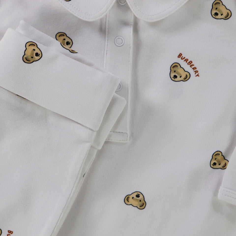 Burberry Baby Unisex Setje In Wit