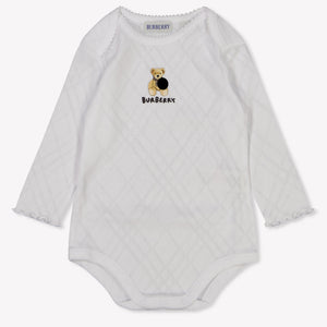 Burberry Baby Meisjes Rompertje In Wit