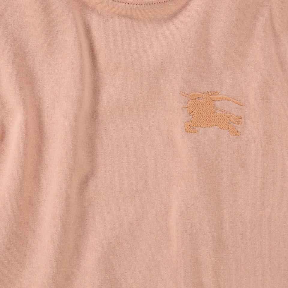 Burberry Baby Meisjes T-Shirt In Licht Roze