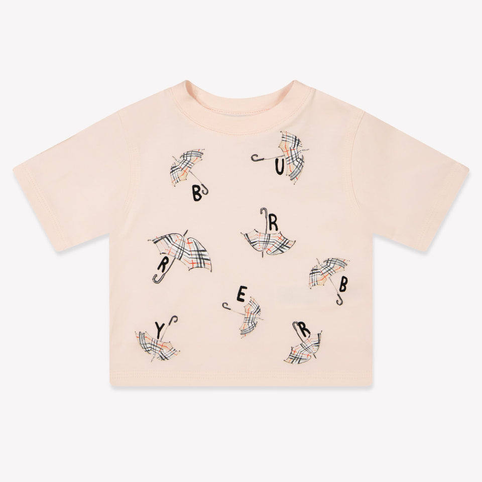 Burberry Baby Meisjes T-Shirt In Licht Roze