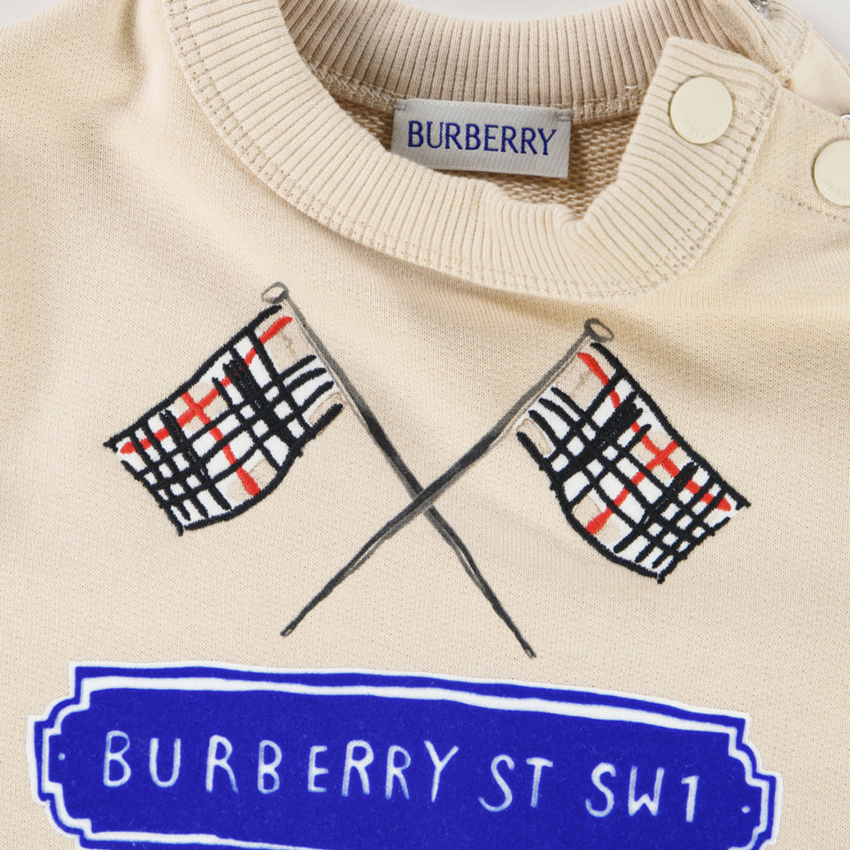 Burberry Baby Jongens Trui In Off White