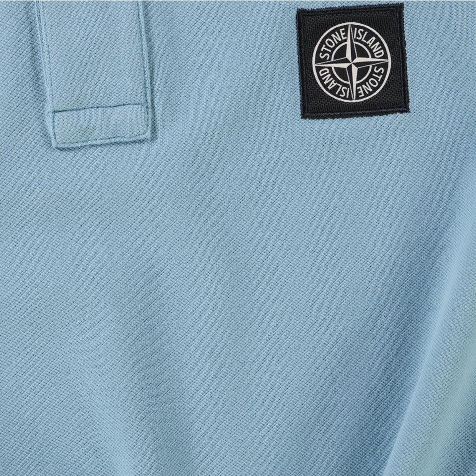 Stone Island Kinder Jongens Polo In Licht Blauw