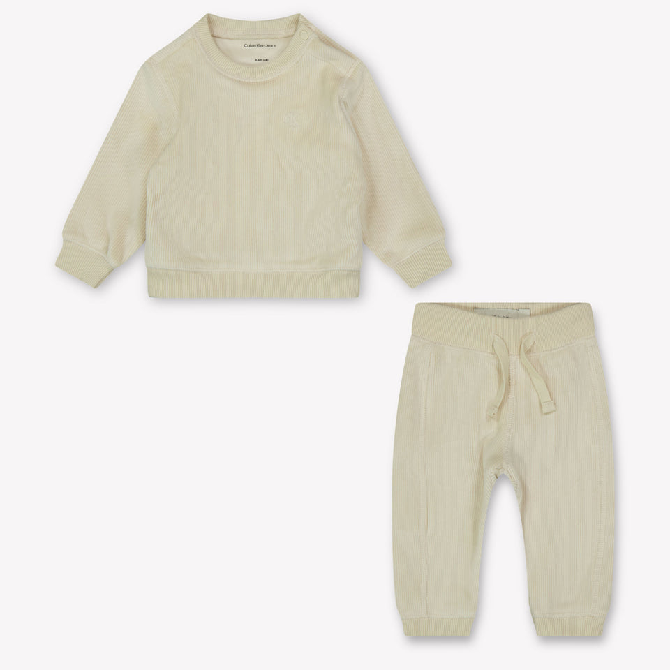 Calvin Klein Baby Unisex Joggingpak In Ecru