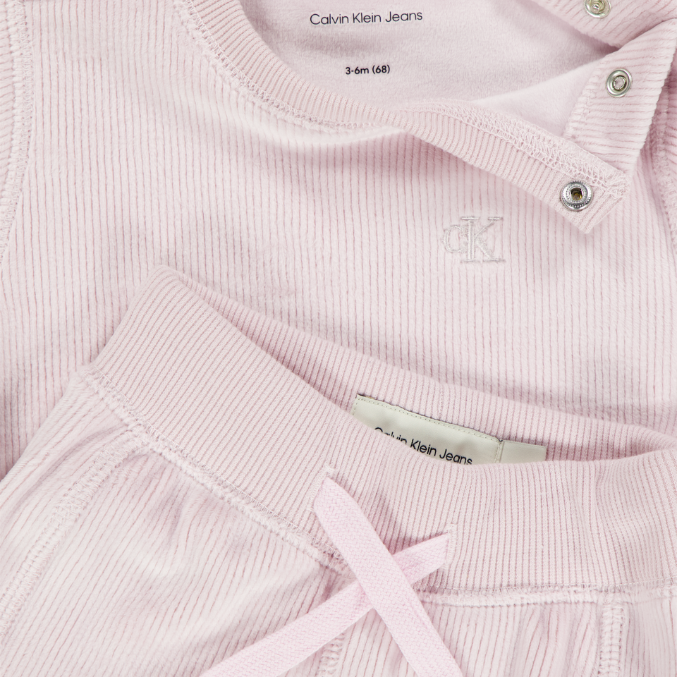 Calvin Klein Baby Unisex Joggingpak In Licht Roze