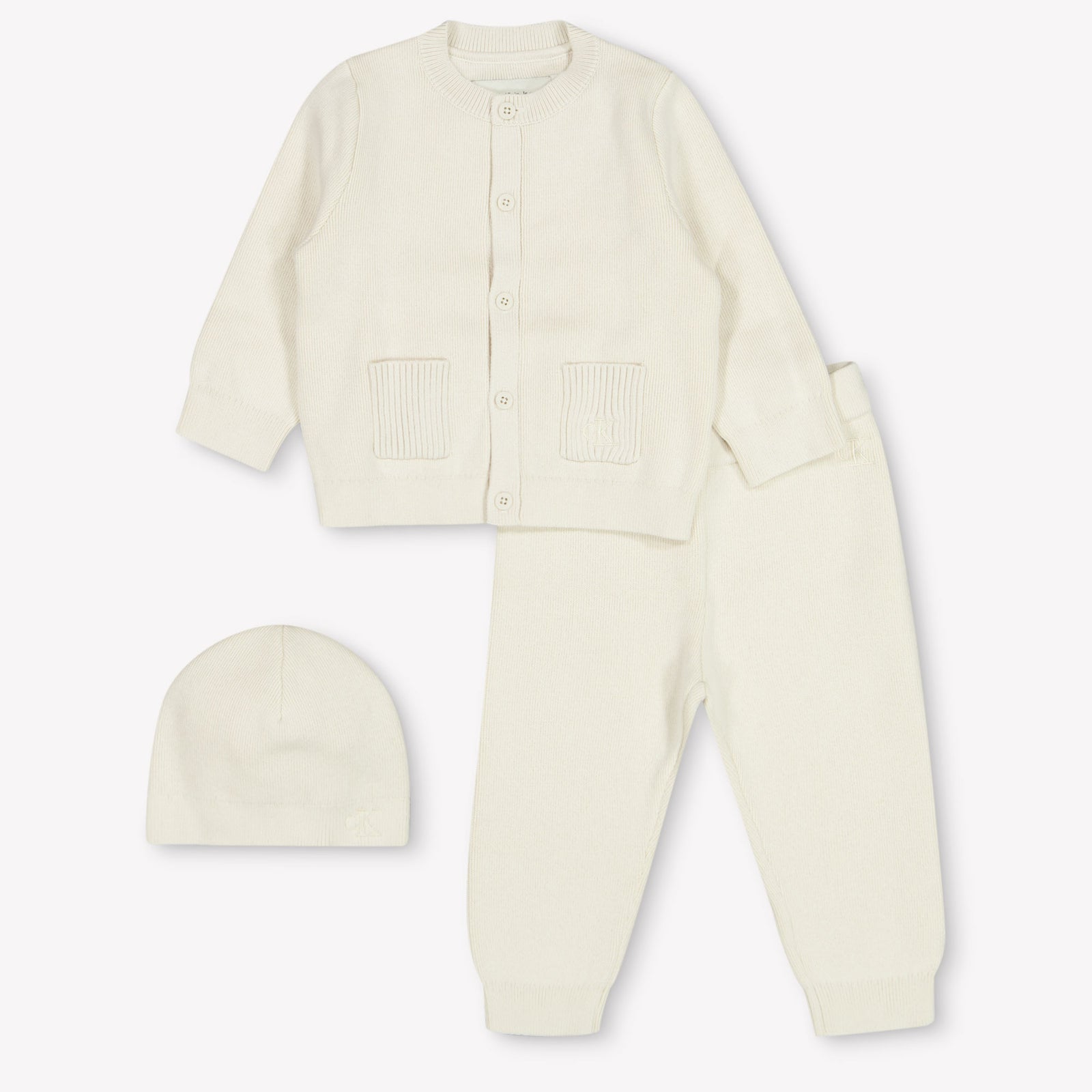 Calvin Klein Baby Unisex Setje In Ecru