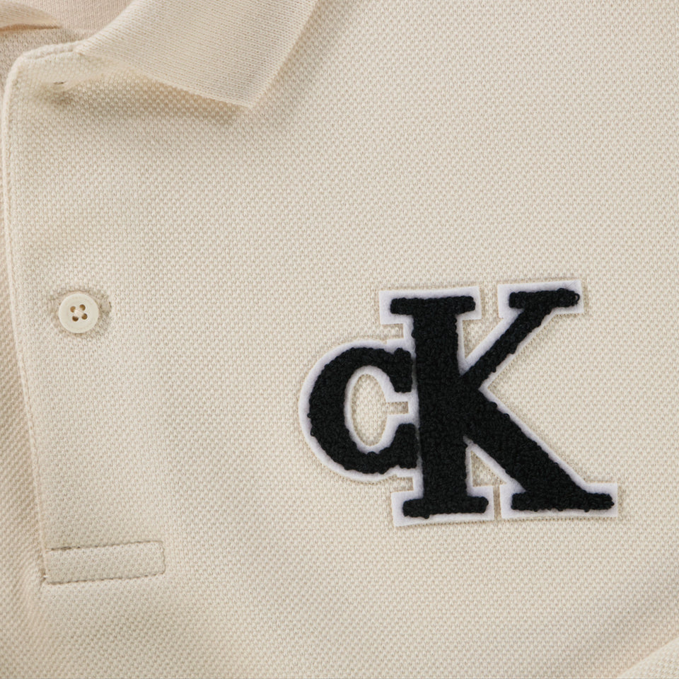 Calvin Klein Kinder Jongens Polo In Ecru