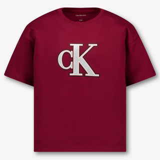 Calvin Klein Kinder Meisjes T-Shirt In Bordeaux