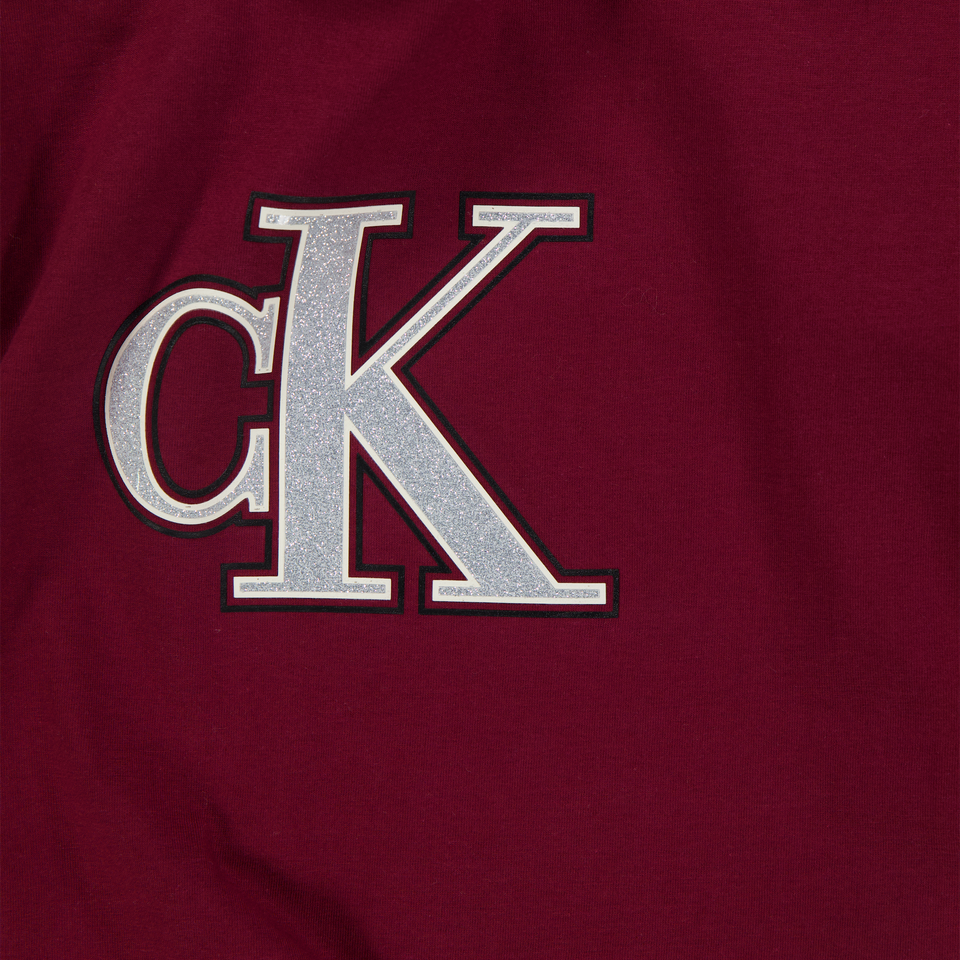 Calvin Klein Kinder Meisjes T-Shirt In Bordeaux