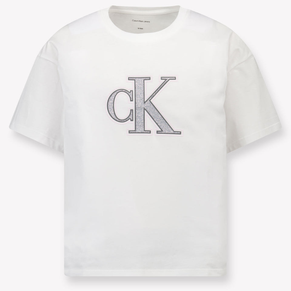 Calvin Klein Kinder Meisjes T-Shirt In Wit