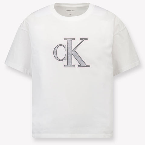 Calvin Klein Kinder Meisjes T-Shirt In Wit