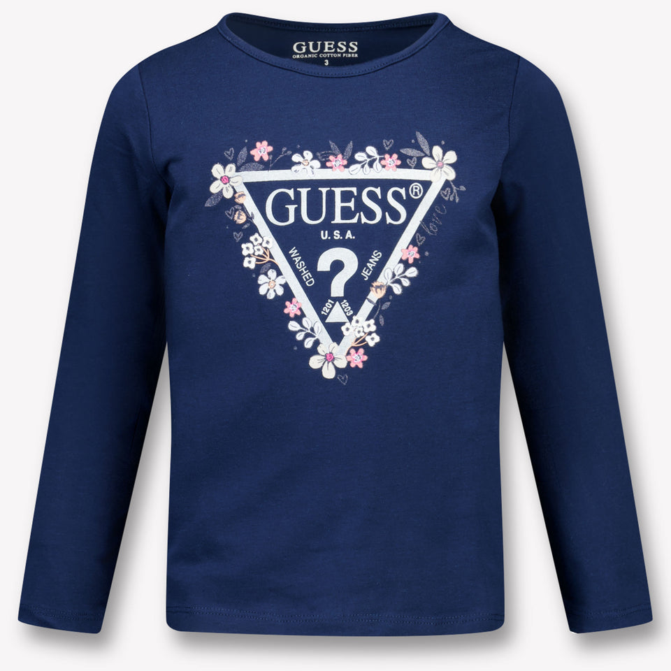 Guess Kinder Meisjes T-Shirt In Navy