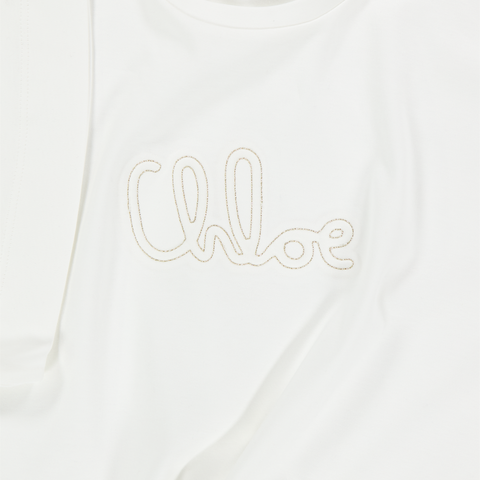 Chloe Kinder Meisjes T-Shirt In Off White