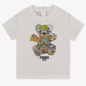 Fendi Baby Jongens T-Shirt In Wit