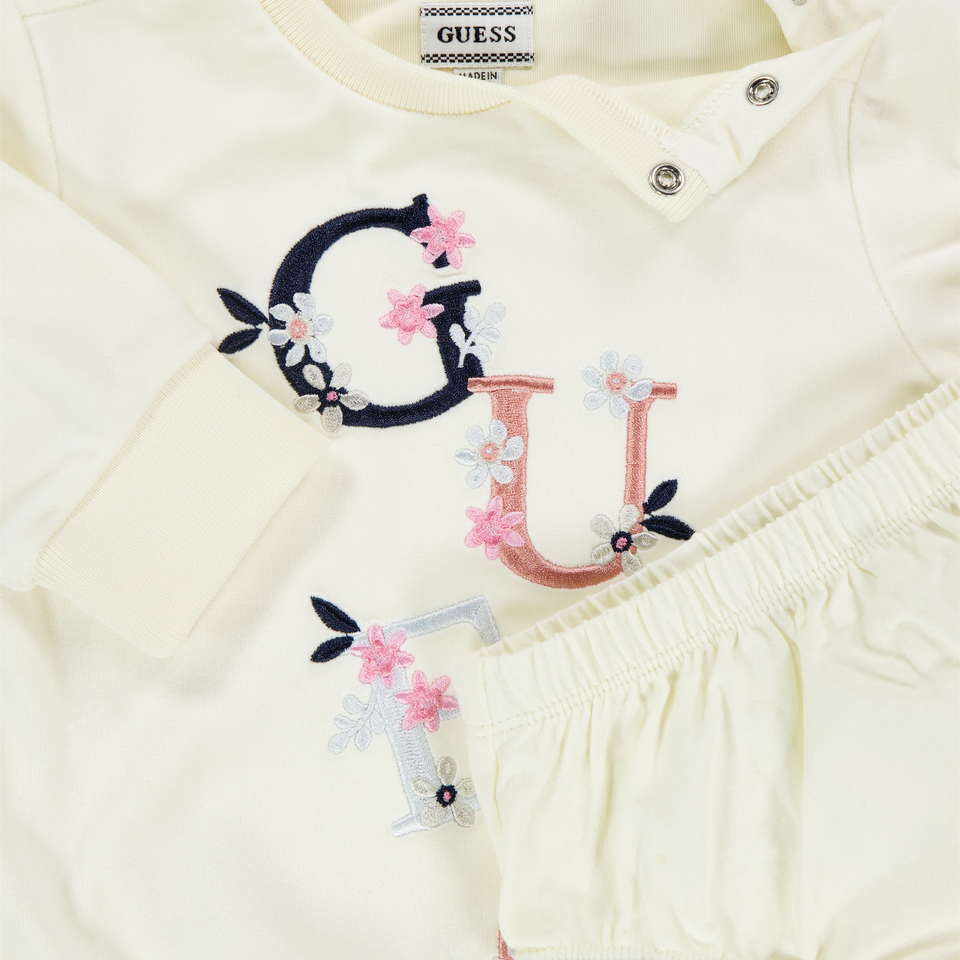 Guess Baby Meisjes Jurk In Off White