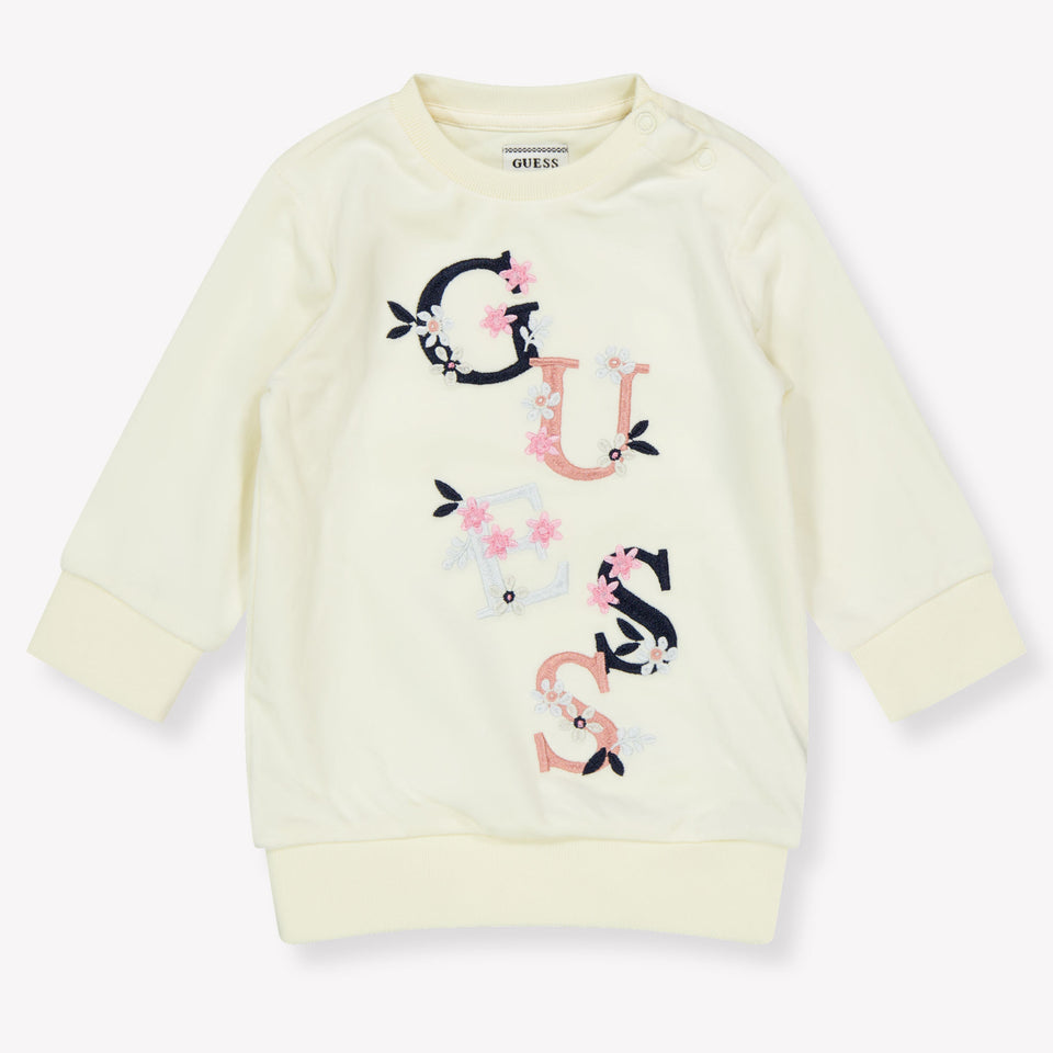 Guess Baby Meisjes Jurk In Off White