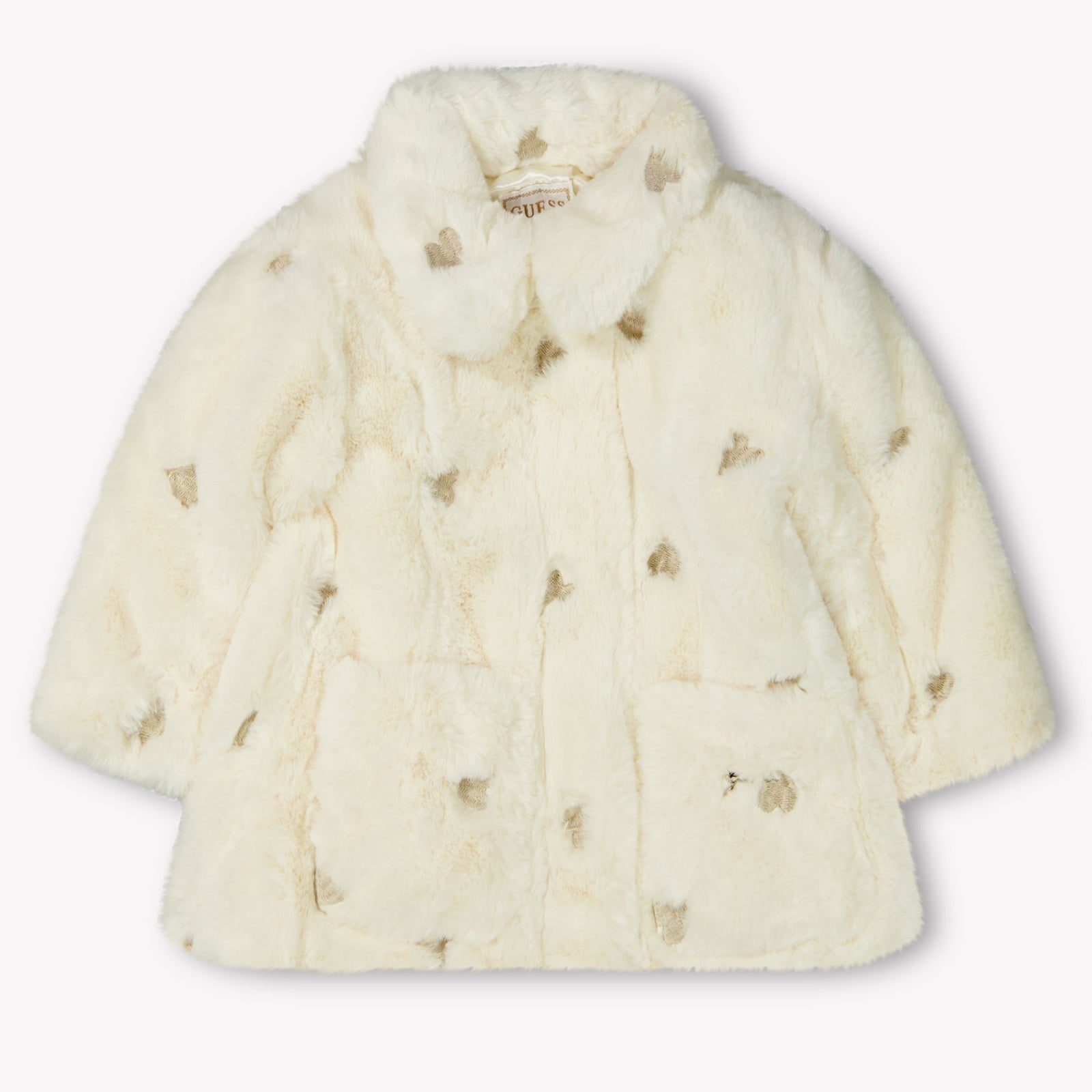 Guess Baby Meisjes Faux Fur Jas in Offwhite