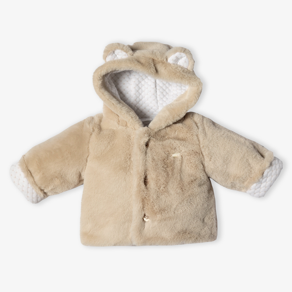 First Baby Meisjes Faux Fur Jas in Beige