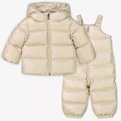 Moncler Baby Unisex Skipak In Beige