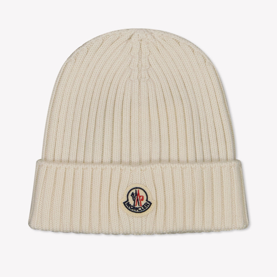 Moncler Unisex Kids Beanie in Off-White