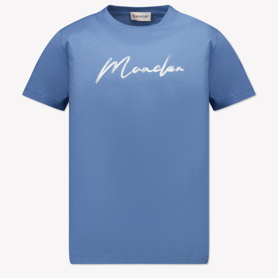 Moncler Kinder Jongens T-Shirt In Licht Blauw