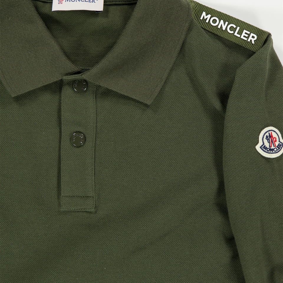 Moncler Kinder Jongens Polo In Donker Groen