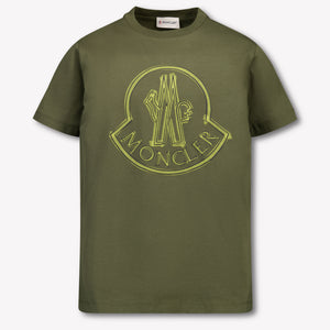 Moncler Kinder Jongens T-Shirt In Donker Groen