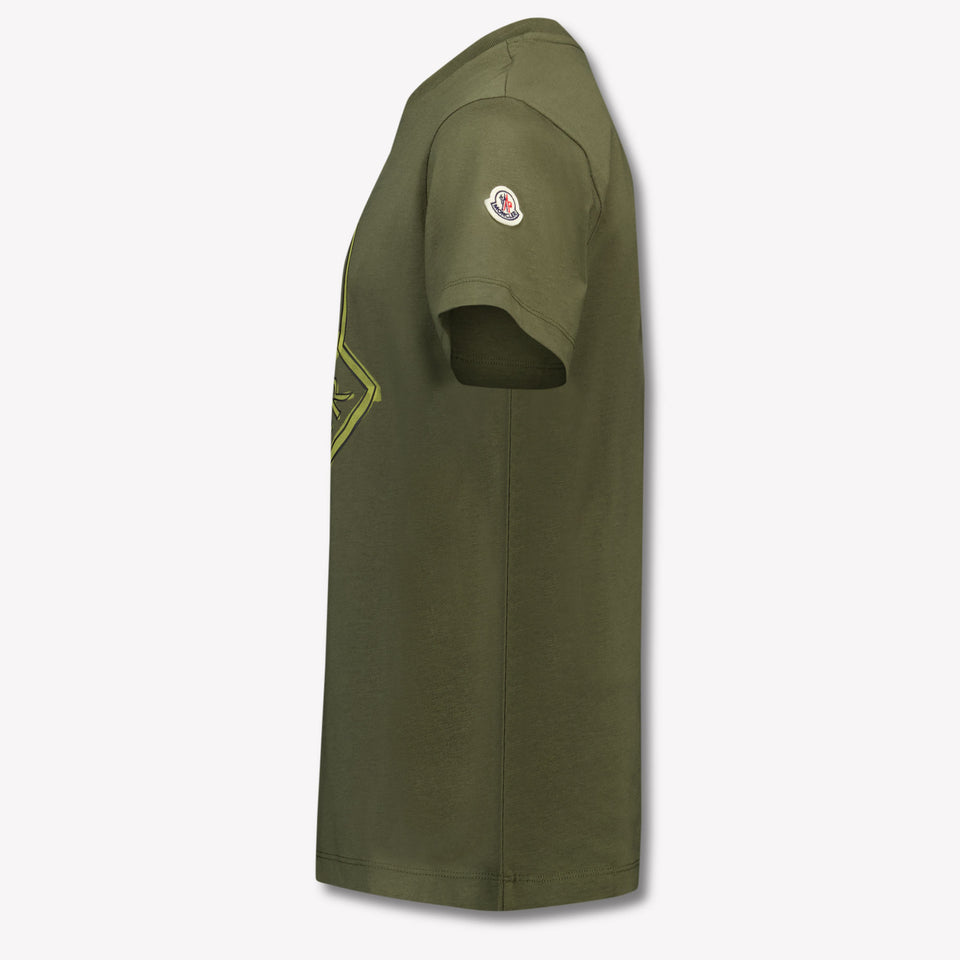 Moncler Kinder Jongens T-Shirt In Donker Groen