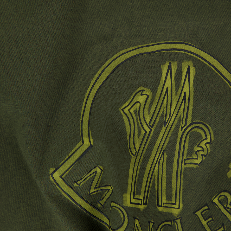 Moncler Kinder Jongens T-Shirt In Donker Groen