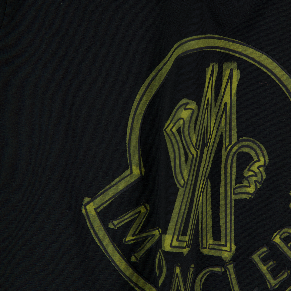 Moncler Kinder Jongens T-Shirt In Zwart