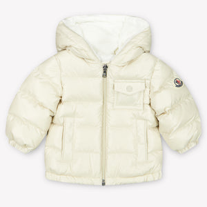 Moncler Mesles Baby Jongens Winterjas In Licht Beige