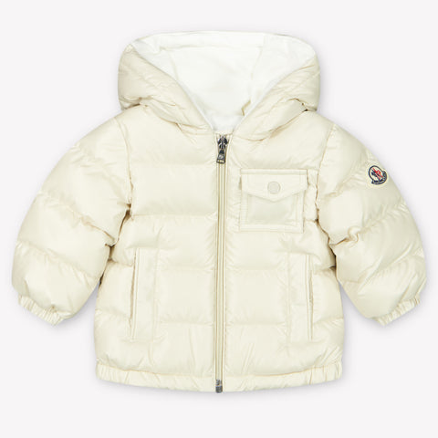 Moncler Mesles Baby Jongens Winterjas In Licht Beige