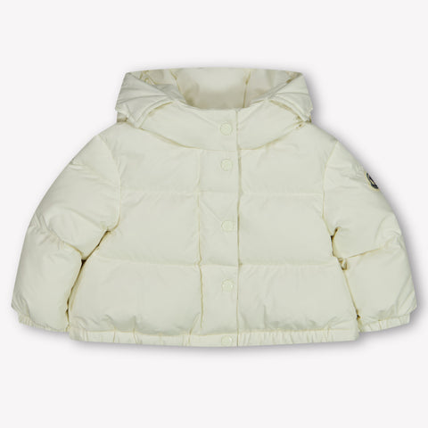 Moncler Laurie Baby Meisjes Winterjas In Off White