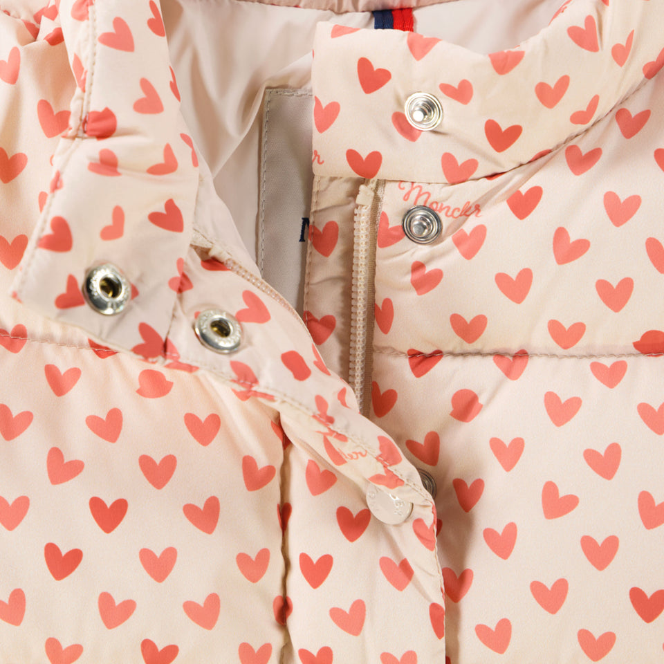 Moncler Bashira Baby Meisjes Winterjas In Off White