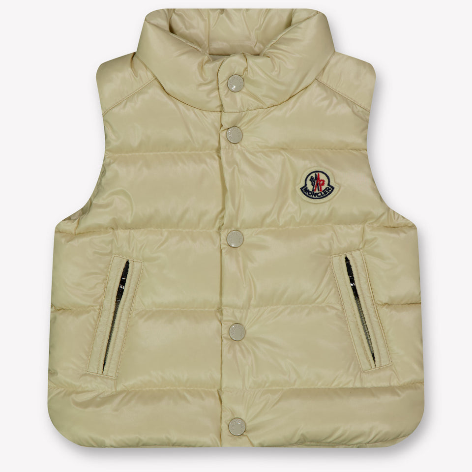 Moncler Bernard Baby Jongens Bodywarmer In Licht Beige