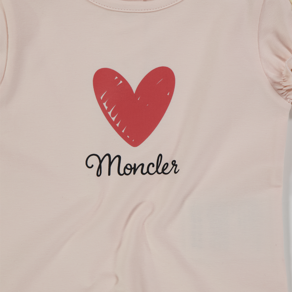 Moncler Baby Meisjes T-Shirt In Licht Roze